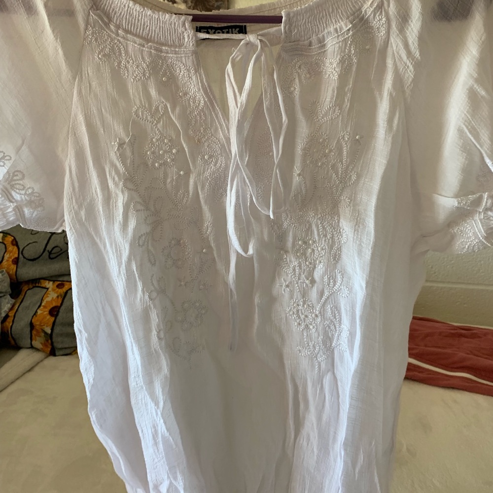 Beautiful lacy white Exotik shirt